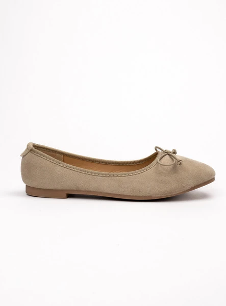 Damskie Baleriny BELLA KHAKI – Naturalny Minimalizm z Wyrafinowanym Akcentem