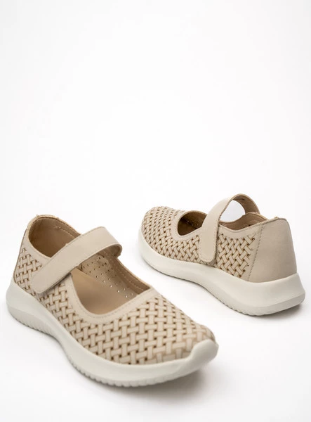 Baleriny Plecione Beżowe