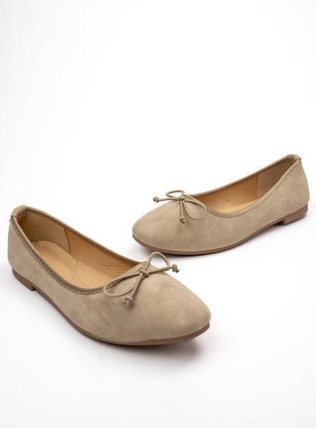 Damskie Baleriny BELLA KHAKI – Naturalny Minimalizm z Wyrafinowanym Akcentem