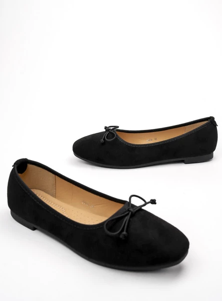 Damskie Baleriny BELLA BLACK – Klasyczna Elegancja z Nowoczesnym Akcentem
