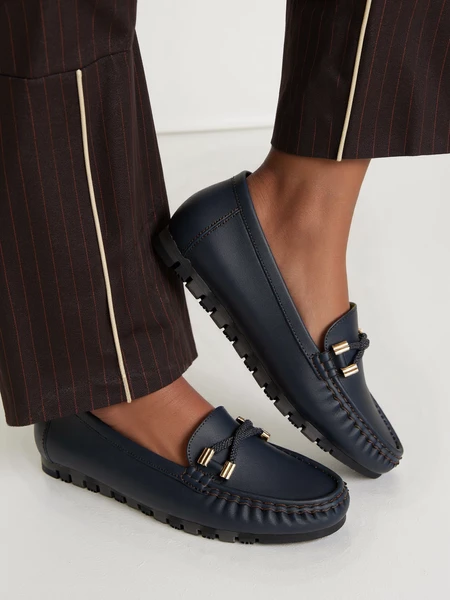 Damskie Mokasyny AMELIA NAVY – Subtelna Elegancja i Codzienny Komfort