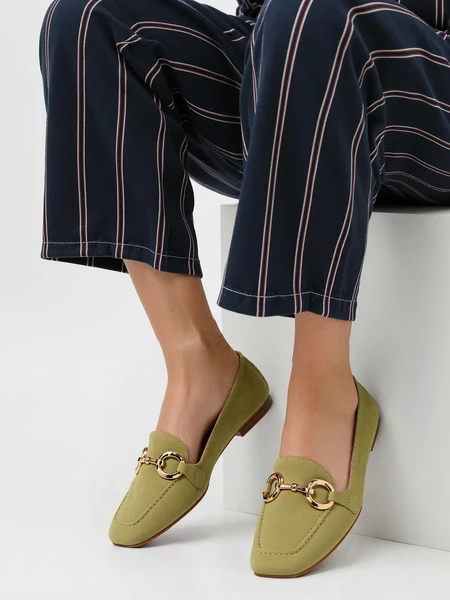 Damskie Loafersy MILO GREEN – Stylowa Świeżość i Subtelna Elegancja