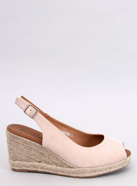 Espadryle Open Toe Na Koturnie NEVIL BEIGE Sklep KupButy